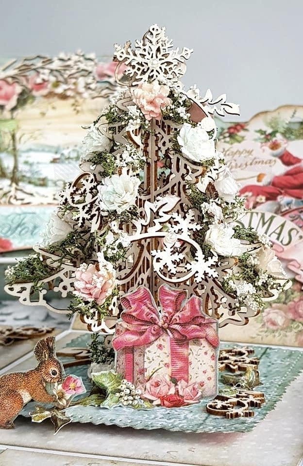 Tatting Christmas - choinka 3D do pudełka eksplodującego