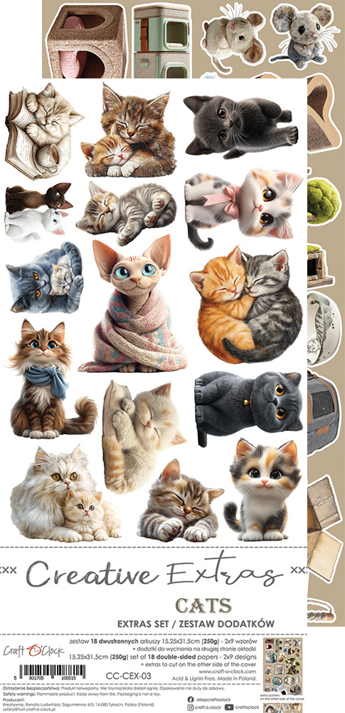 CREATIVE EXTRAS CATS - 03 zestaw dodatków 15x30cm