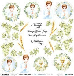 Chłopczyk Komunia arkusz do wycinania Scrap And Me