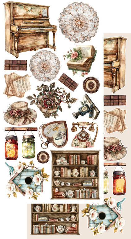 In silence - zestaw dodatków wiosennych 15x30cm