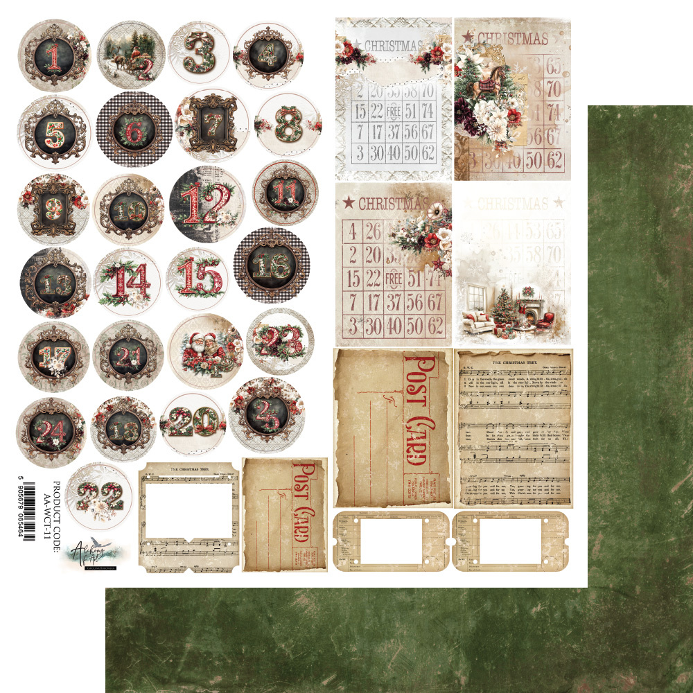 Wonderful Christmas Time - arkusz kalendarz 30x30cm