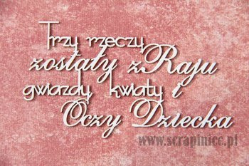 Trzy rzeczy z raju tekturka