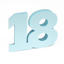 Baza kartki liczba 18 błękitna GoatBox