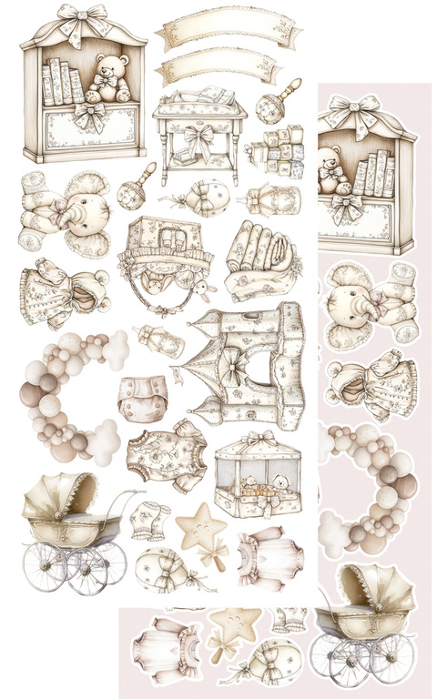 The Baby - zestaw dodatków dla dziewczynki 15x30cm