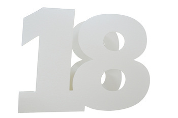 Baza kartki liczba 18  biała GoatBox