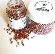 Mikrokulki szklane barwione SeeArt duże 2-3 mm. 80 g. miedź - duży słoik
