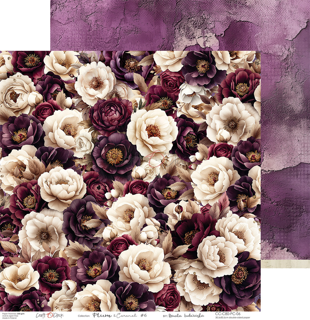 Plum & Caramel - zestaw papierów 30x30cm