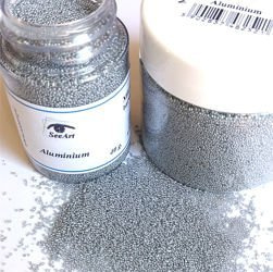 Mikrokulki szklane barwione SeeArt posypka 0,6-0,8 mm. 40 g. Aluminium - mniejszy słoik