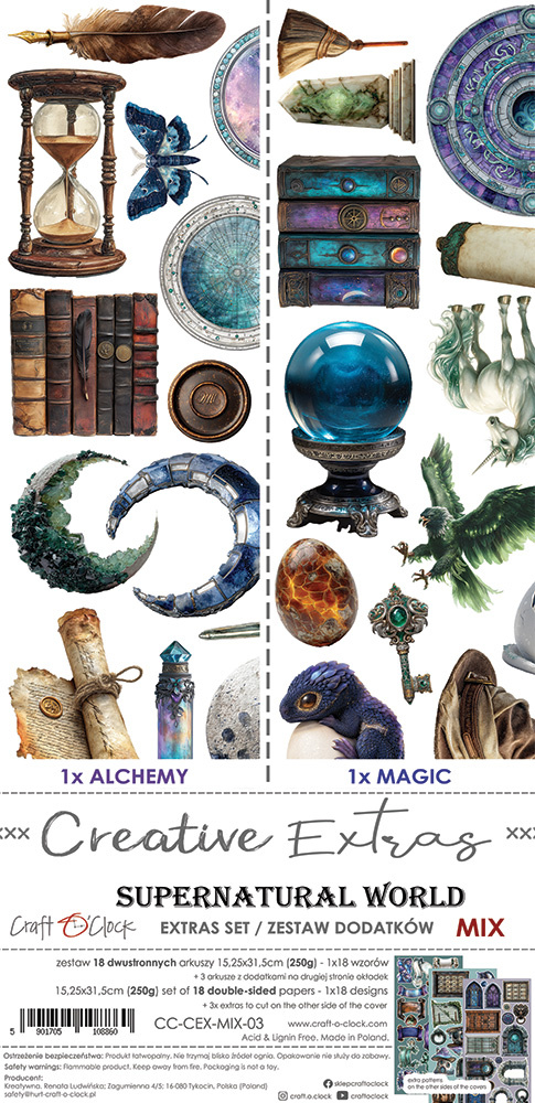 CREATIVE EXTRAS - MIX 03 - SUPERNATURAL WORLD - zestaw dodatków 15x30cm