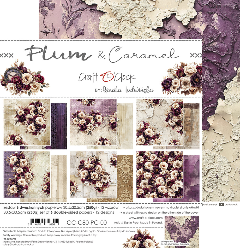 Plum & Caramel - zestaw papierów 30x30cm