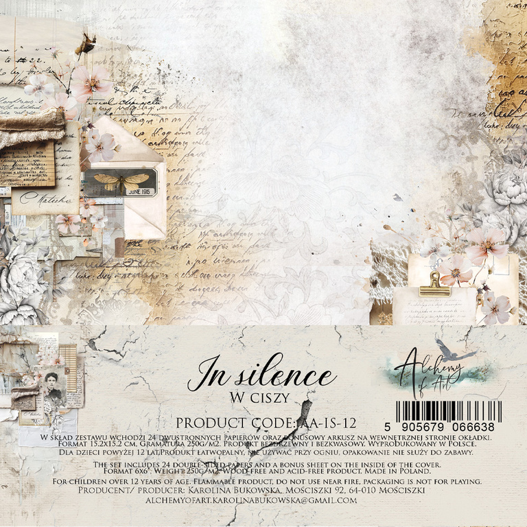 In silence - zestaw papierów 15x15cm