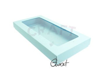 Pudełko na kartkę DL błękitne niskie prostokąt GoatBox