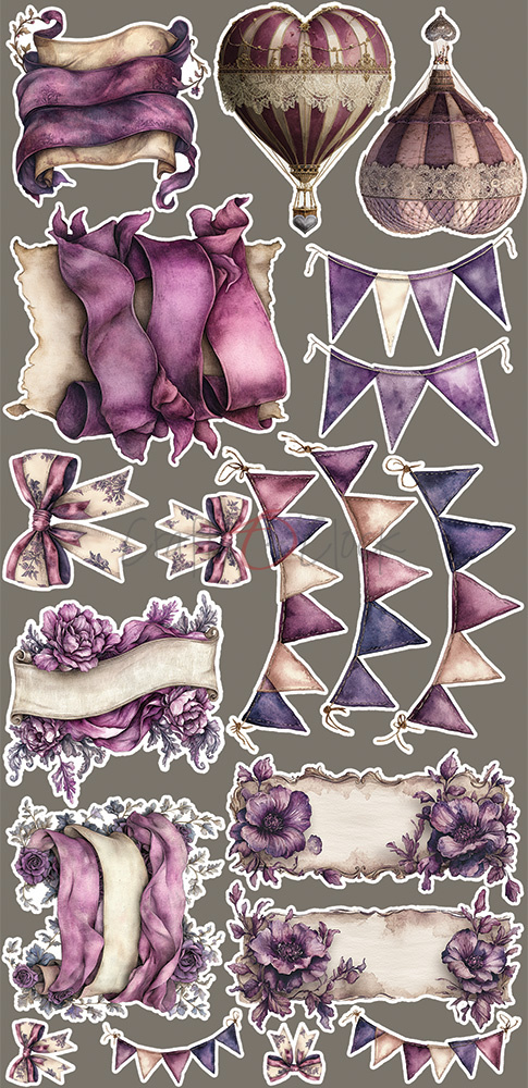 Plum & Caramel - zestaw dodatków Mix 15x30cm