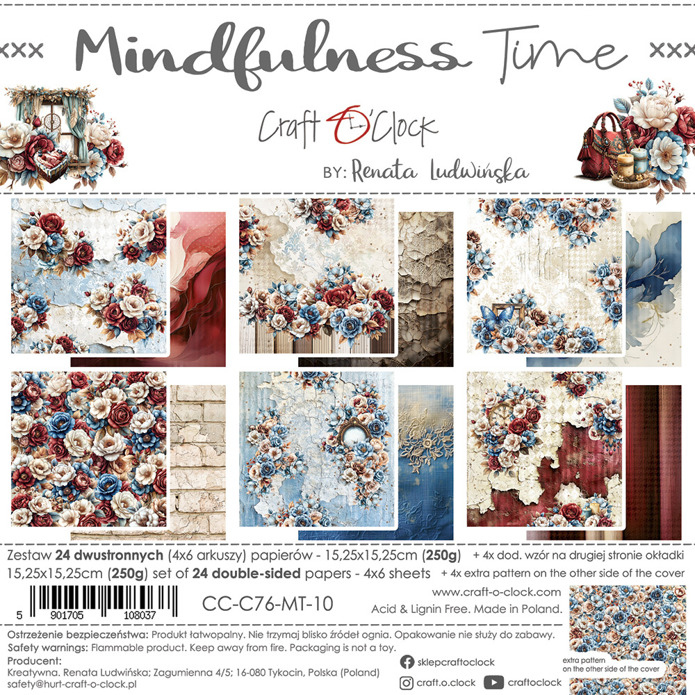 Mindfulness Time - zestaw papierów 15x15cm