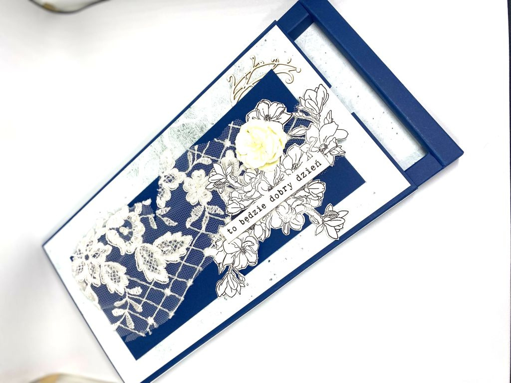 Pudełko szufladkowe na voucher granatowe GoatBox