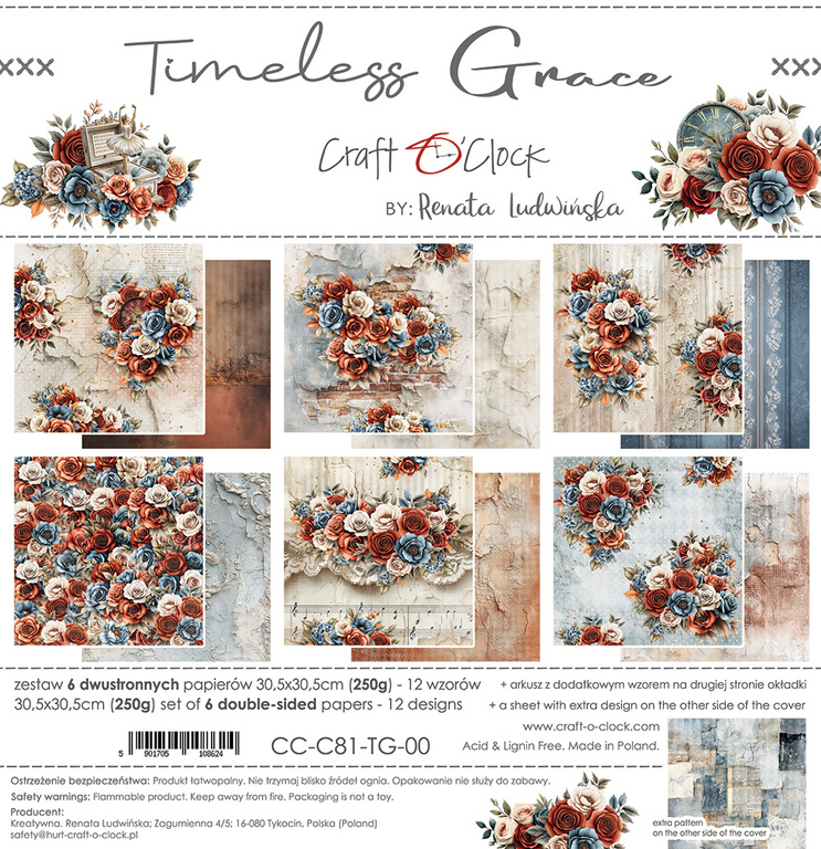 Timeless Grace - zestaw papierów 30x30cm