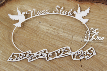 The one - Nasz Ślub - ramka z wstęgą tekturka