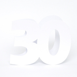 Baza kartki liczba 30  biała GoatBox