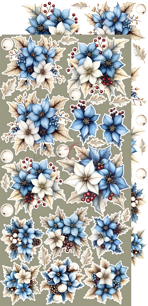 Jolly Season - zestaw dodatków Flowers 15x30cm