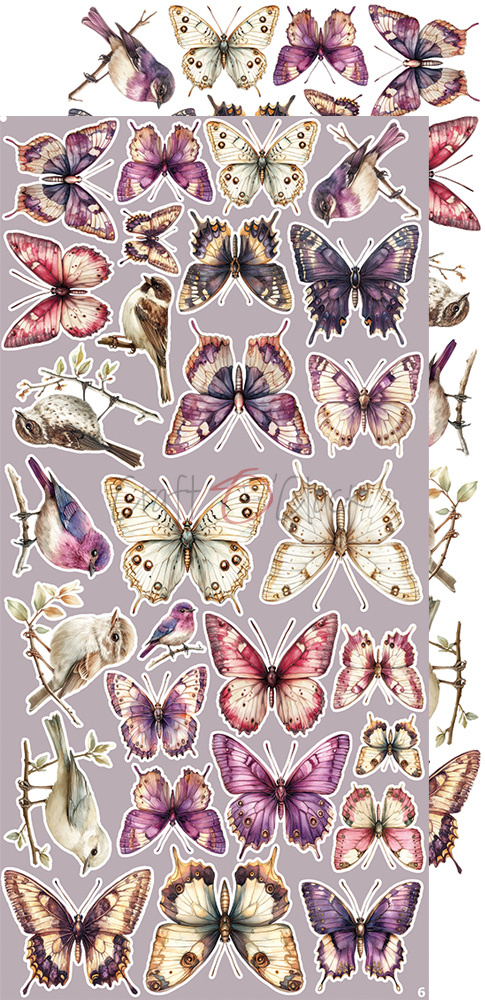 Plum & Caramel - zestaw dodatków Flowers 15x30cm