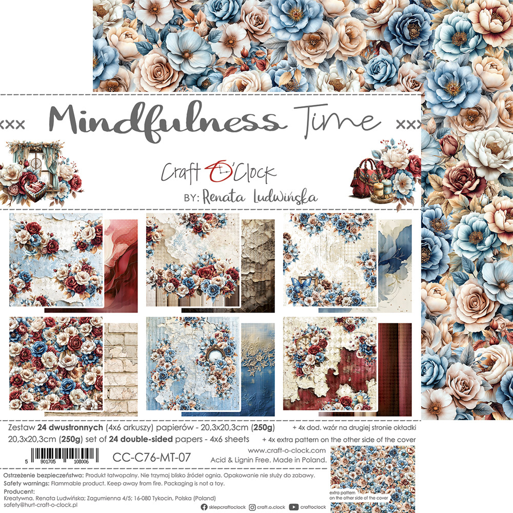 Mindfulness Time - zestaw papierów 20x20cm