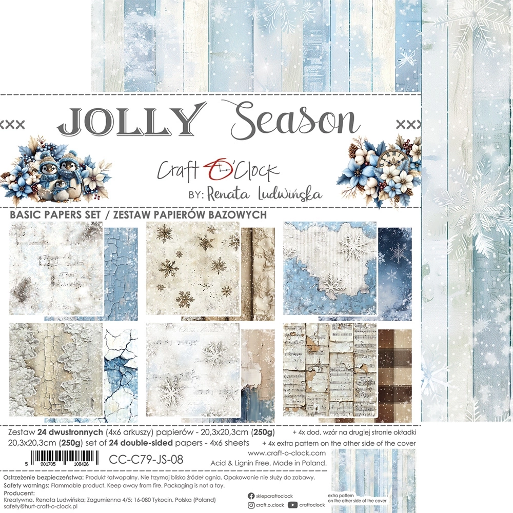 Jolly Season - zestaw papierów Mix 20x20cm