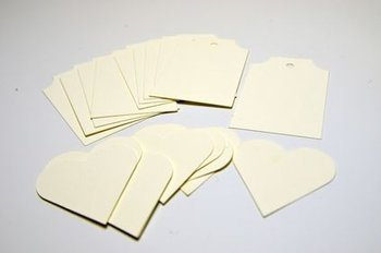 tagi i serduszka ecru kremowe