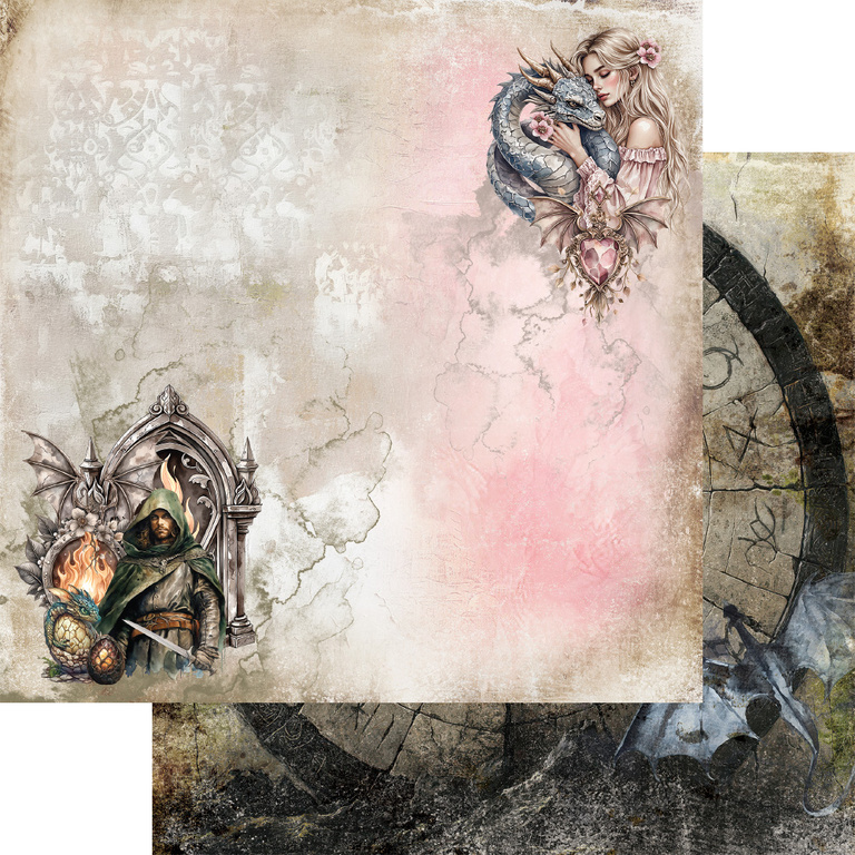 The Legends of the Dragons - zestaw papierów 15x15cm