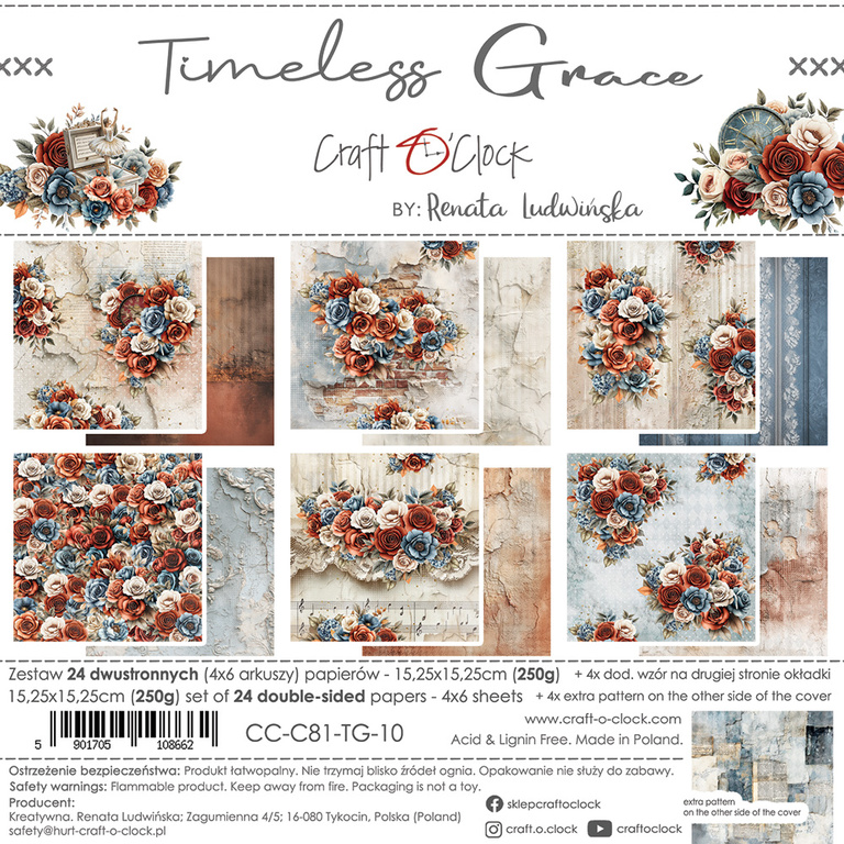 Timeless Grace - zestaw papierów 15x15cm