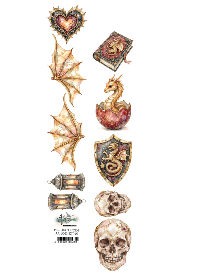 The Legends of the Dragons - paseczek Skrzydła/latarenki/czaszki 6x30cm