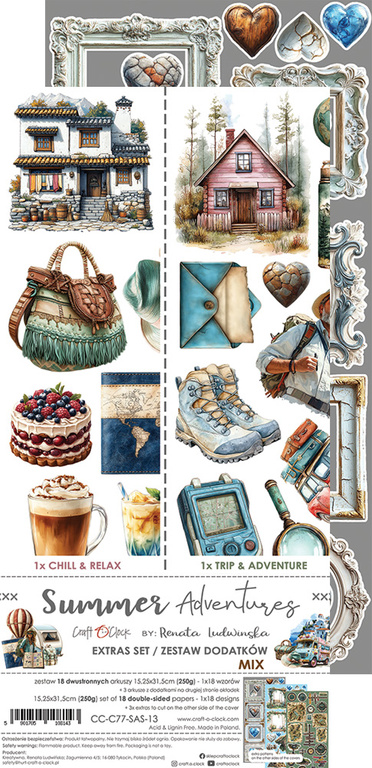 Summer Adventures - zestaw dodatków Mix 15x30cm