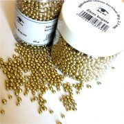 Mikrokulki szklane barwione SeeArt duże 2-3 mm. 40 g. Złoto Bogate - mniejszy słoik