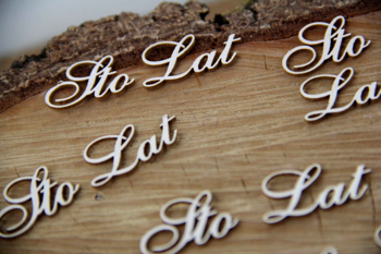 Sto lat zestaw 8 napisów tekturka Scrapiniec