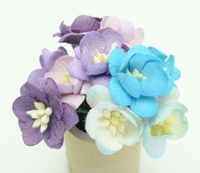 Pastelowe fioletowe, niebieskie wiśnie 10szt