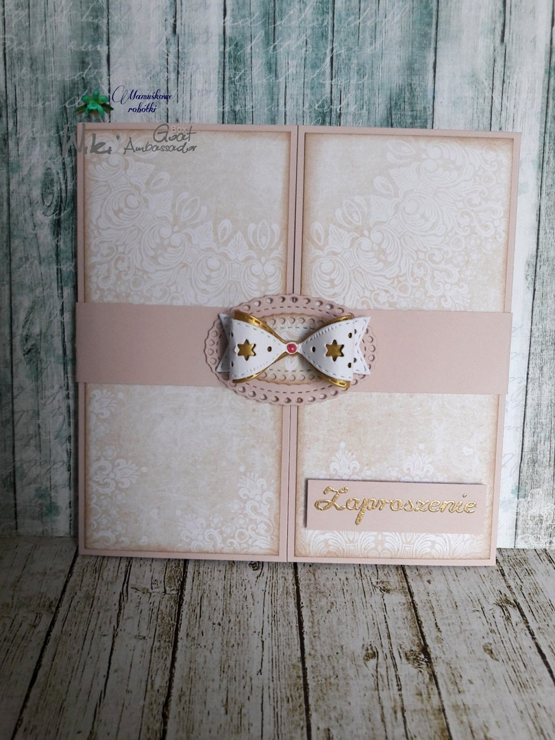 Baza kartki kwadratowa okiennica 15cm różowa pastelowa GoatBox