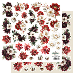 Wonderful Christmas Time - arkusz z kwiatami 30x30cm