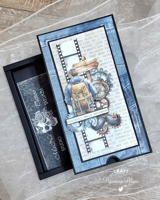 Pudełko szufladkowe na voucher czarne matowe GoatBox