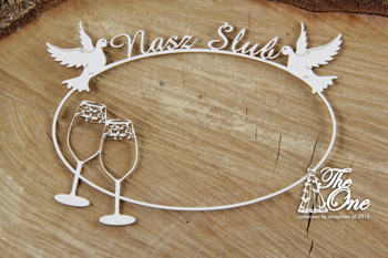 The one - Nasz Ślub - ramka kieliszki tekturka