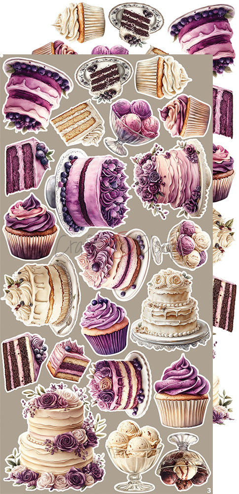 Plum & Caramel - zestaw dodatków Plum 15x30cm