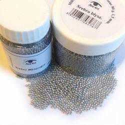 Mikrokulki szklane barwione SeeArt średnie 1,5 mm. 40 g. srebro błyszczące - mniejszy słoik