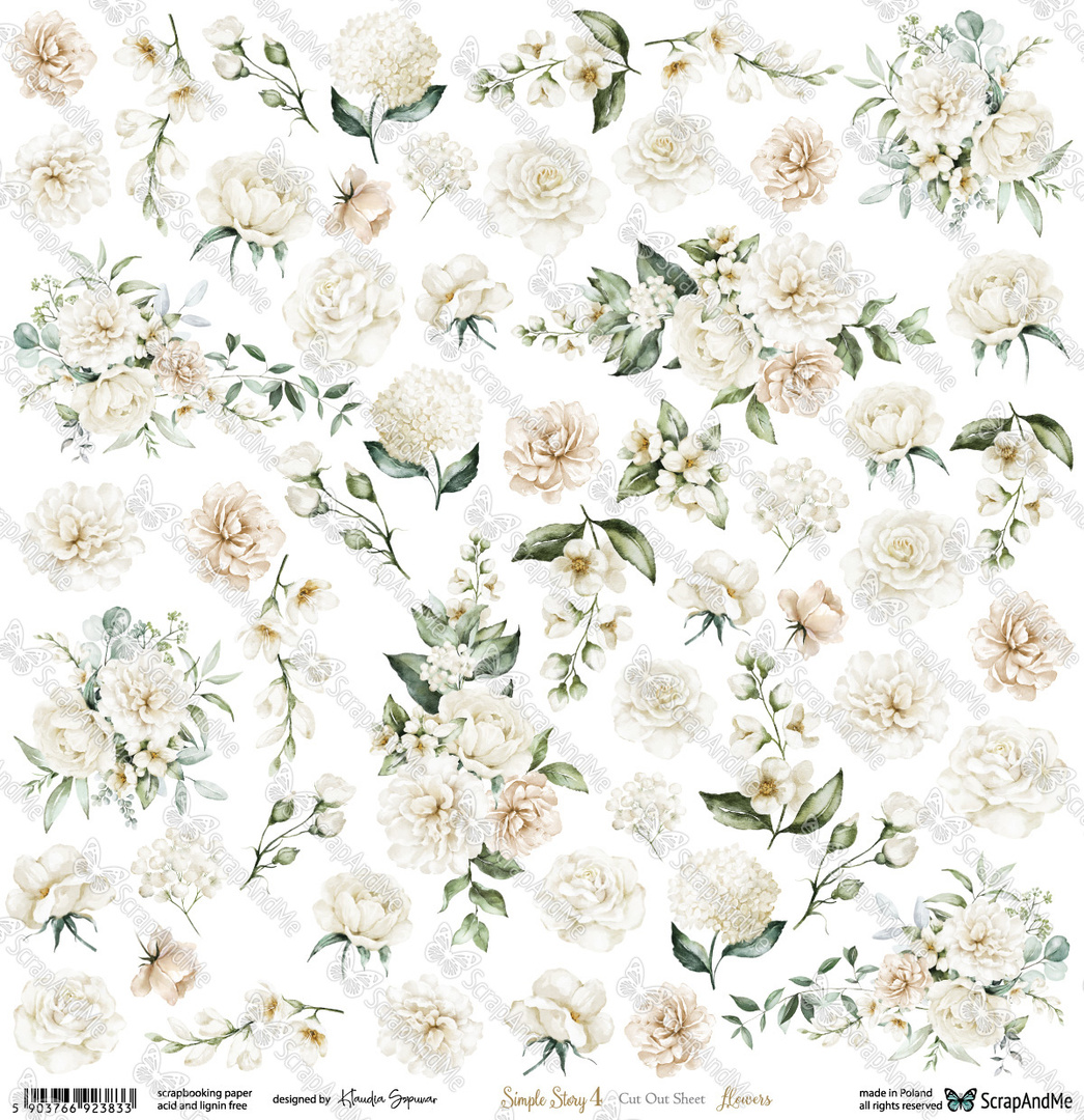 Simple Story 4 - arkusz Flowers 30x30cm