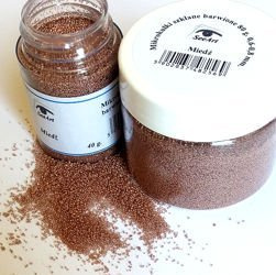 Mikrokulki szklane barwione SeeArt posypka 0,6-0,8 mm. 80 g. Miedź - duży słoik