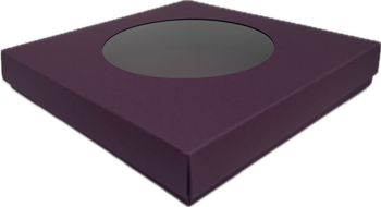 Pudełko na kartkę śliwkowe niskie większe koło GoatBox