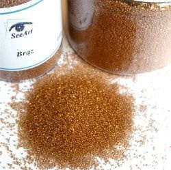 Mikrokulki szklane barwione SeeArt posypka 0,6-0,8 mm. 40 g. Brąz - mniejszy słoik