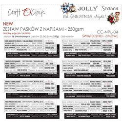 Craft O'Clock - zestaw napisów świąteczno - zimowe - pasek 23,5x5,5cm