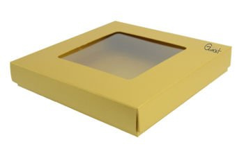Pudełko na kartkę złote perłowe wysokie kwadrat GoatBox