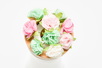 goździki różowe miętowe białe  10szt