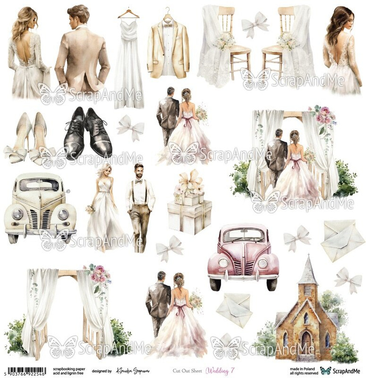 arkusz do wycinania Sunny Blooms Wedding 7