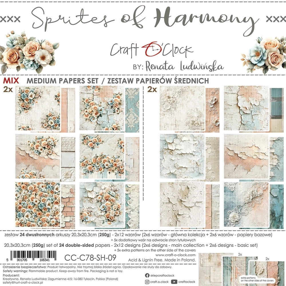 Sprites of Harmony - zestaw papierów Mix 20x20cm