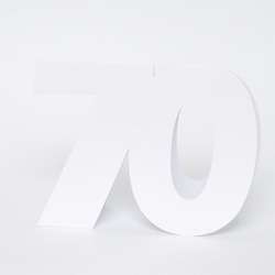 Baza kartki liczba 70  biała GoatBox